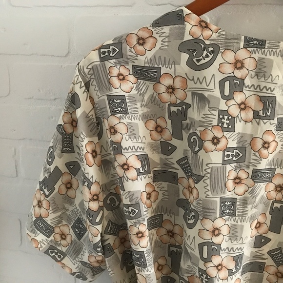 Vintage 80s Midi dress Floral print Mosaïc Grandma Grannycore XXL - Picture 11 of 13